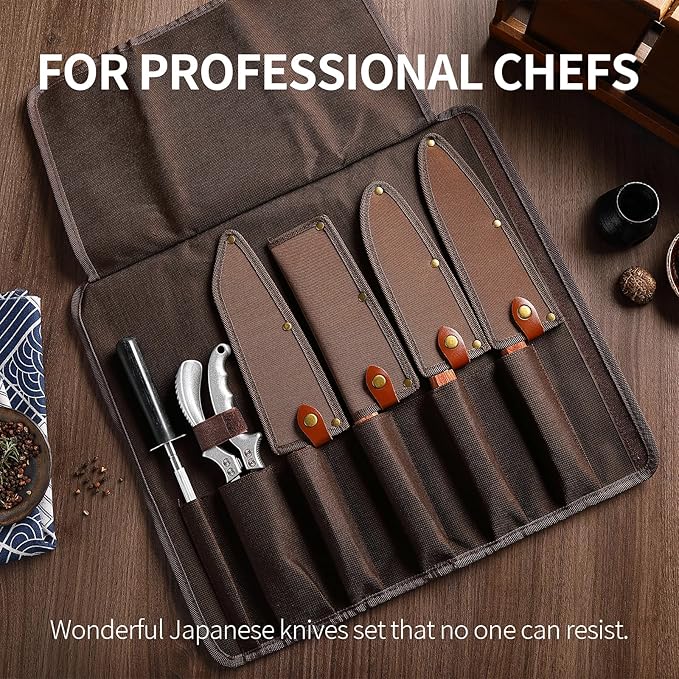 Japan Knife Set, High Carbon Steel Japan Nakiri Santoku Knife Set, Hand Forged - Image 6