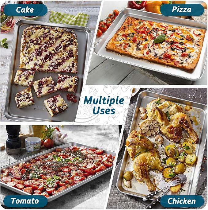 TeamFar Baking Sheet Pan, 6 Pack Stainless Steel Half Size Baking Pans Set - Image 6