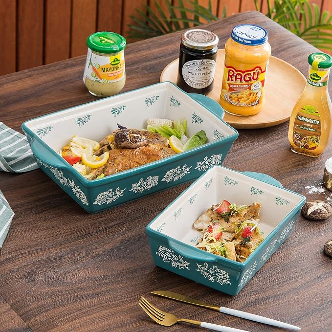 Wisenvoy Baking Dish Ceramic Lasagna Pan Casserole Dish 3-Piece Bakeware Sets - Image 6