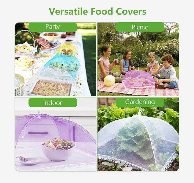 HBlife 6 Pack Colored Pop-Up Mesh Food Cover Tent - Image 5
