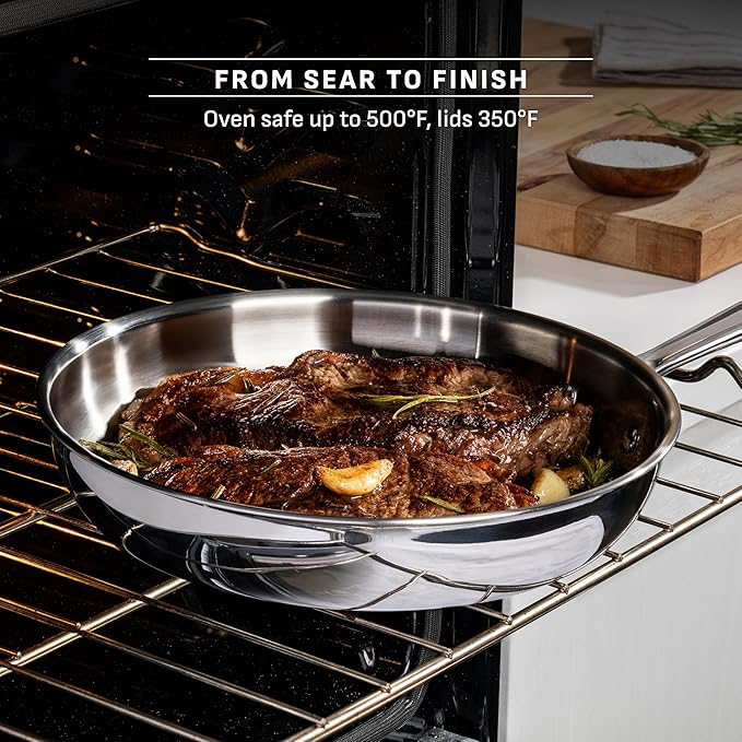 T-fal Pro Tri-Ply Stainless Steel Cookware Set 13 Piece Induction Compatible - Image 8
