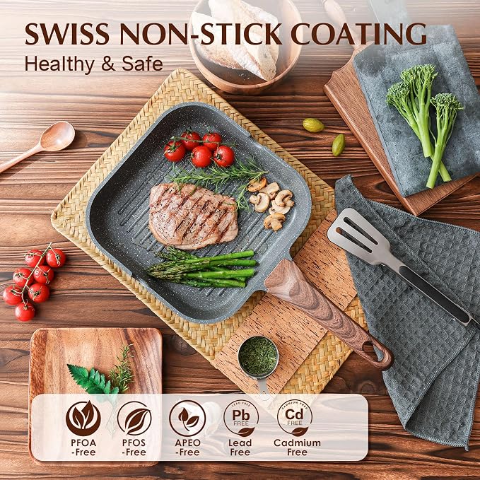 SENSARTE Nonstick Grill Pan for Stove Tops, Versatile Griddle Pan - Image 2
