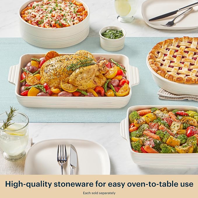 Pyrex 8-Piece Ceramic Complete Bakeware Set, Nonstick Pie, Lasagna Oven Pans - Image 6