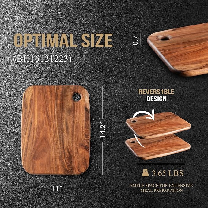 Wood Cutting Boards for Kitchen, JAMES.F Acacia Wooden Heavy Duty Cutting Board - Image 6