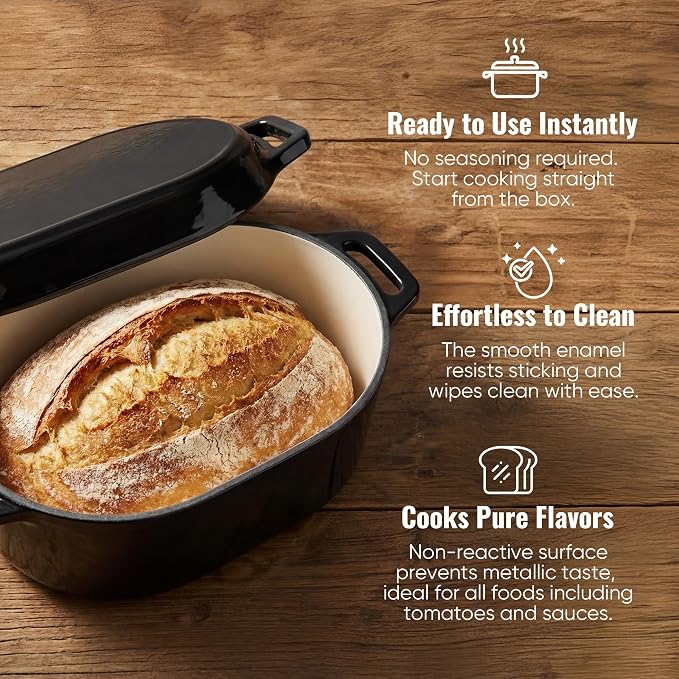 Dutch Oven for Bread Baking, 3.4 QT Bread Dutch Oven for Sourdough, Enamelled - Image 5