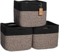 NaturalCozy Storage Cubes 9”x9”x7”Cotton Rope Woven Baskets by NaturalCozy