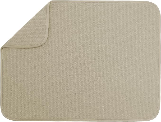 S&T INC. Dish Drying Mat XL, 18” x 24”, Absorbent Microfiber Kitchen Counter Mat by STINC