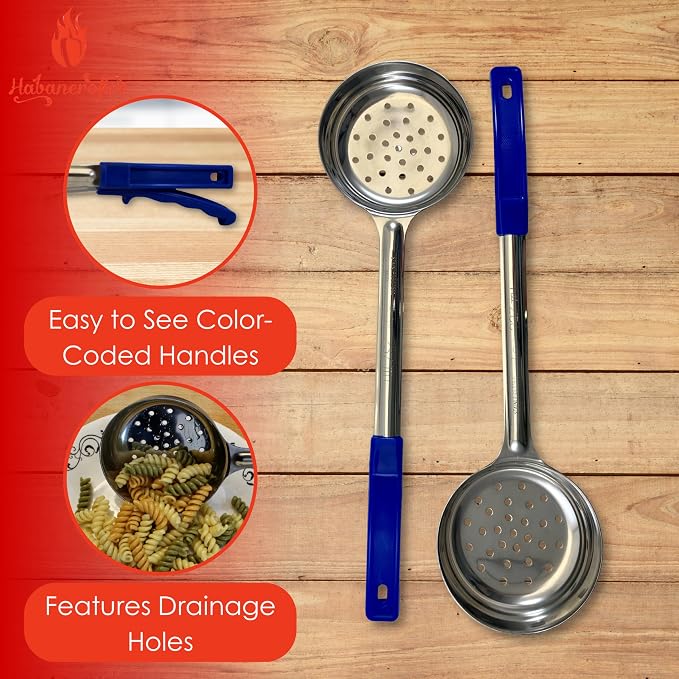 8 Ounce Slotted Stainless Steel Portion Control Ladle Spoon - Image 2