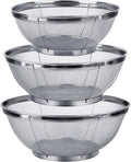 3 Pack Strainers for Kitchen, 18/8 Stainless Steel Colander, Fine Mesh Strainer by Tiawudi