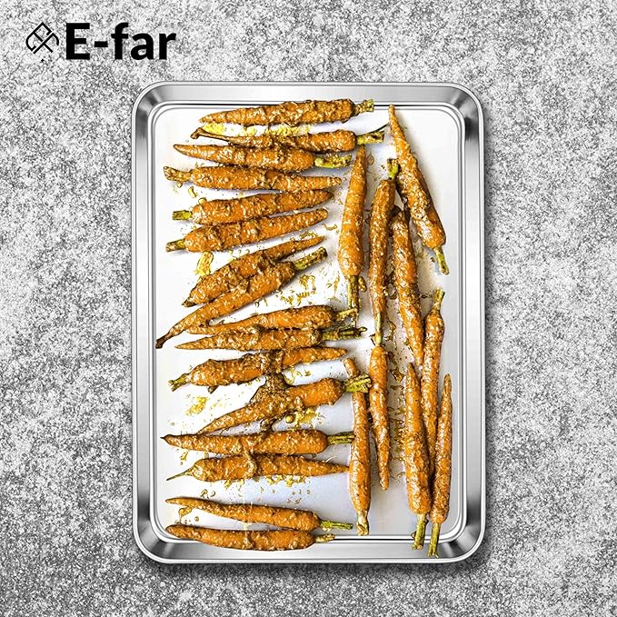 E-far Large Baking Sheets, 20”x14” Stainless Steel Cookie Sheet Pans - Image 5