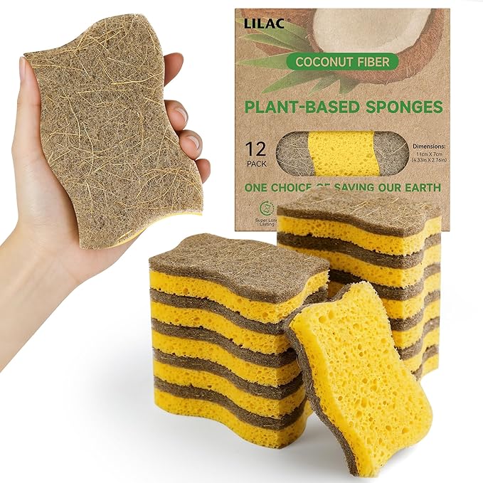 LILAC 12 Pack Natural Cellulose Sponges by LILAC