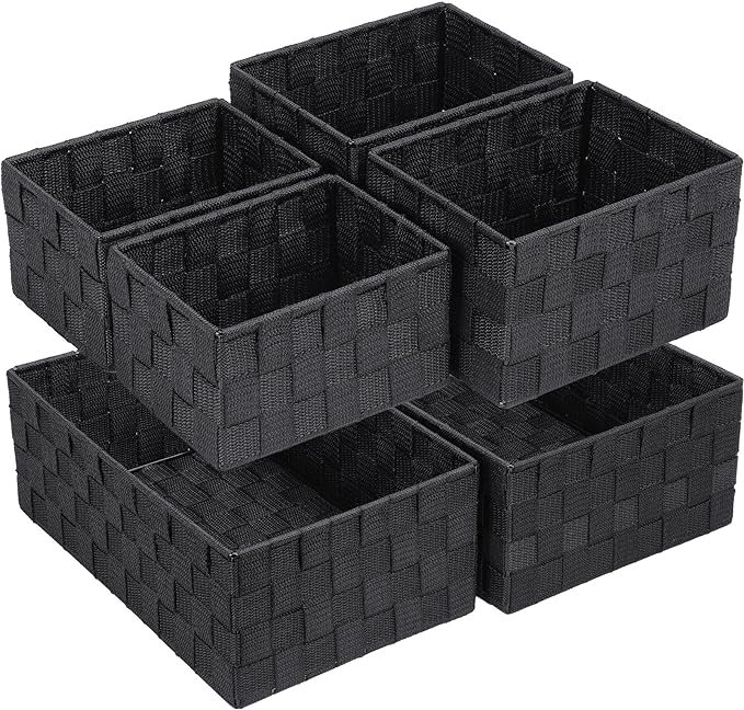 Posprica Woven Storage Baskets for Organizing 6 Pack, Large&Small Storage Cube by Posprica