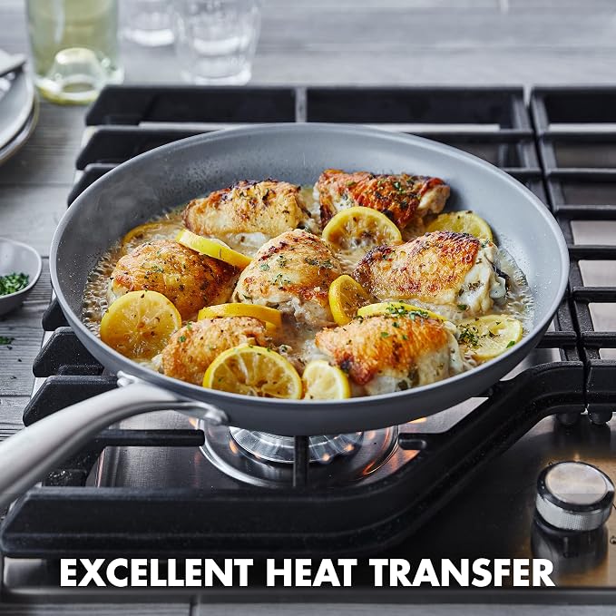 GreenPan Lima Hard Anodized 8" 10" & 12" Frying Pan Skillet Set, Ceramic - Image 6