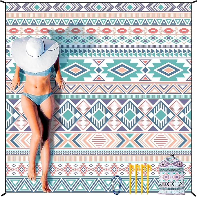 HIHOHO Beach Blanket Waterproof Sandproof Extra Large Beach Mat 79" X by HIHOHO