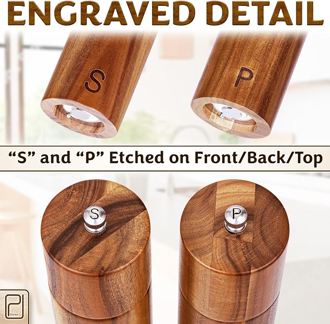 Premium Wooden Salt and Pepper Grinder Set - 28 g / 1 oz each - Image 3