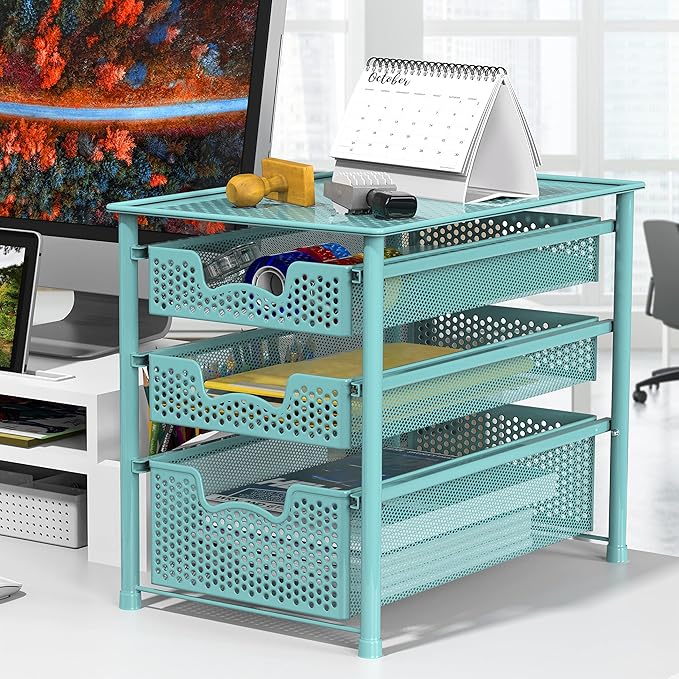 Simple Houseware Stackable 3 Tier Sliding Basket Organizer Drawer - Image 7