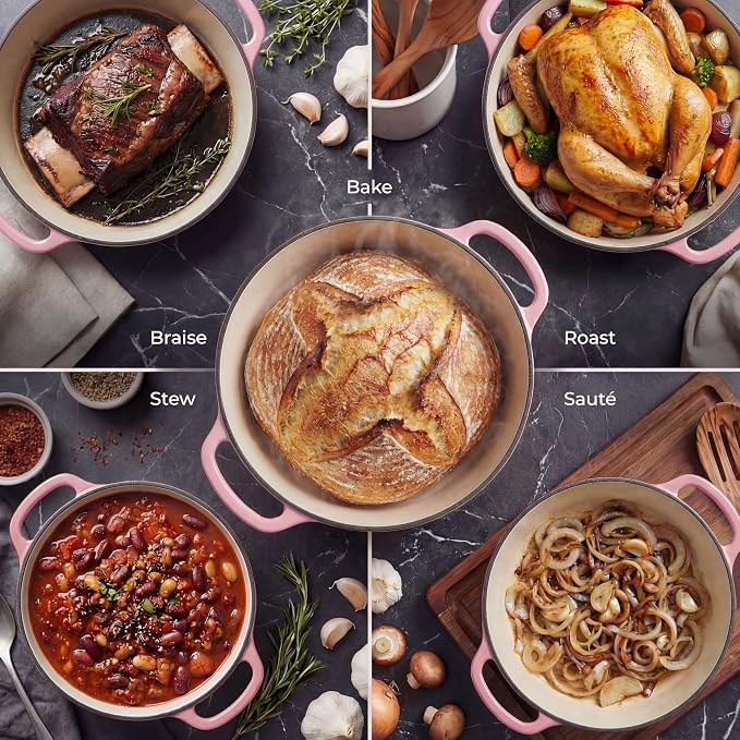 Zulay Kitchen 5 Quart Enameled Cast Iron Dutch Oven Pot - Image 3