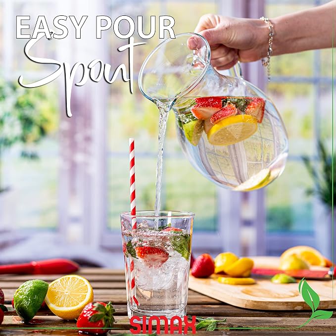 Simax Glass Pitcher With Spout, 1.5 Quart Borosilicate Glass Pitchers With - Image 5