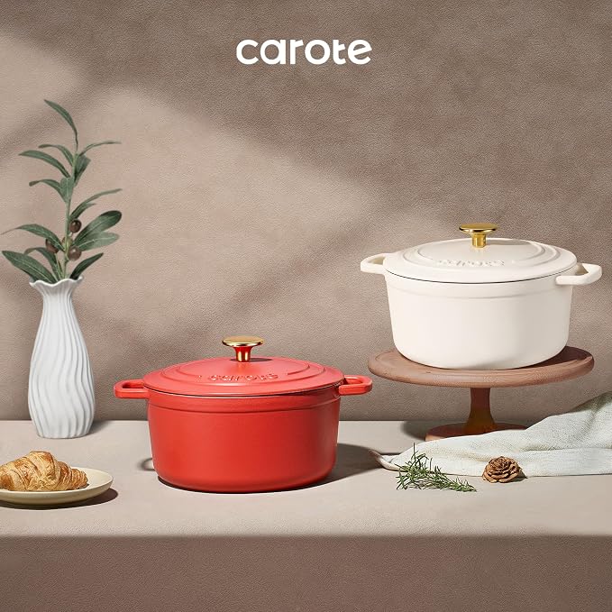 CAROTE Enameled Cast Iron Dutch Oven Pot - Image 7