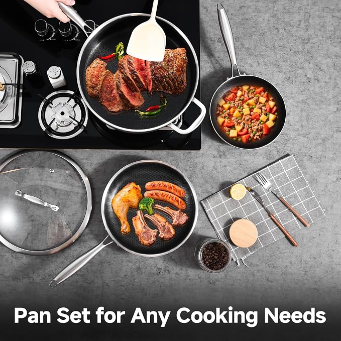 LOLYKITCH 6 QT Tri-Ply Stainless Steel Non Stick Sauté Pan - Image 6