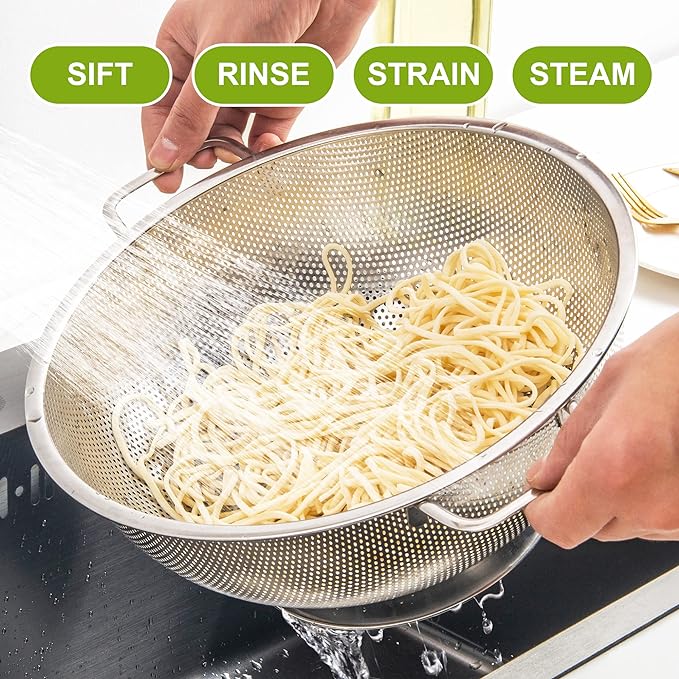 Gulex Colander Stainless Steel 5-Quart, Strainer - Image 5