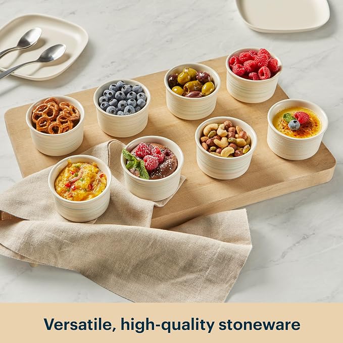 Pyrex 8-Piece, 6oz Ceramic Ramekin Bakeware Set, Nonstick Souffle Oven Pans - Image 6