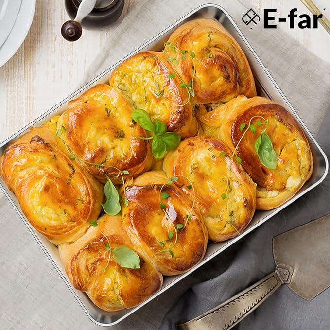 E-far Small Baking Sheet Set of 2, 10.5”x8.3” Stainless Steel Cookie Sheets Pans - Image 7