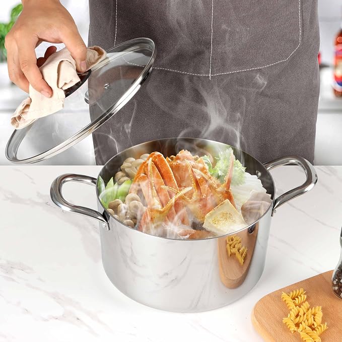 Herogo 6 Quart Stock Pot, 18/10 Stainless Steel Pasta Stockpot - Image 7