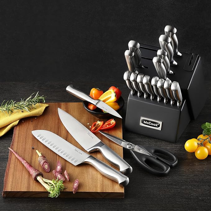 McCook® Knife Sets, German Stainless Steel Kitchen Knives Block Set - Image 7