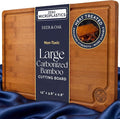 Deer & Oak Large Carbonized Cutting Board 15" x 9.8" x 0.8", Pre-Oiled Bamboo by DeerOak