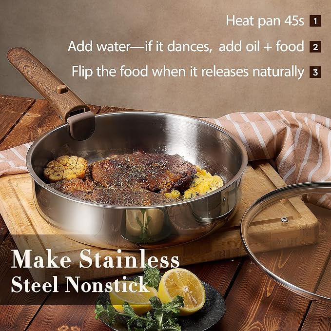 CAROTE 13pcs Tri-Ply Stainless Steel Cookware Set - Image 4
