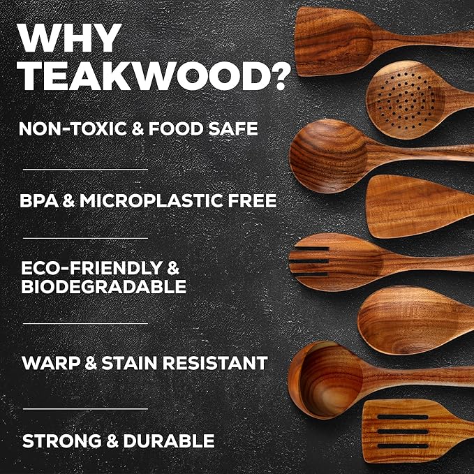 Zulay Kitchen 10-Piece Wooden Spoons - Image 4
