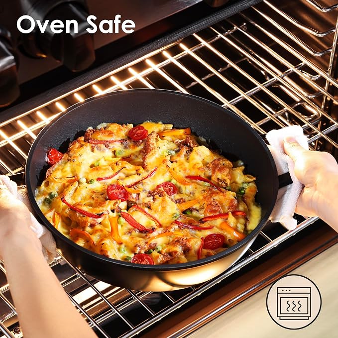 SENSARTE 15Pcs Nonstick Cookware Set Pots and Pans Set Kitchen Cooking Frying - Image 3