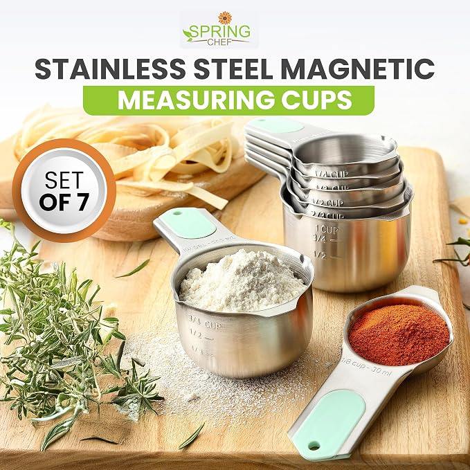 Spring Chef Magnetic Stainless Steel Measuring Cups, Kitchen Tools - Image 7