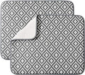 Dish Drying Mat for Kitchen 2 Pack, Ultra Absorbent Microfiber Dishes Drainer by SUBEKYU