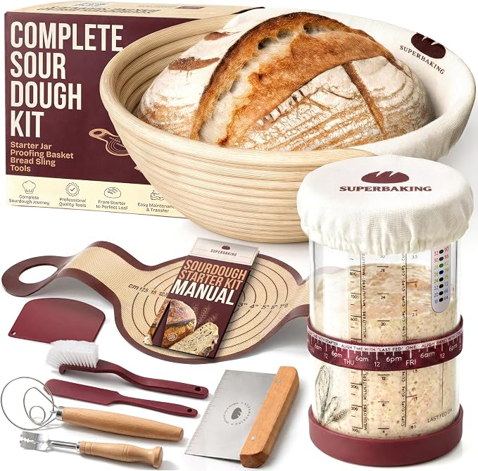 Superbaking Sourdough Starter Kit, Sourdough Bread Baking Supplies, Sourdough by Superbaking