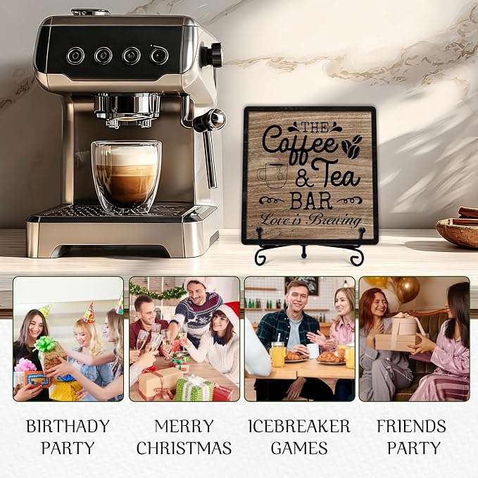 Coffee Bar Sign, Love is Brewing Farmhouse Tabletop Decor, Coffee and Tea Lover - Image 5