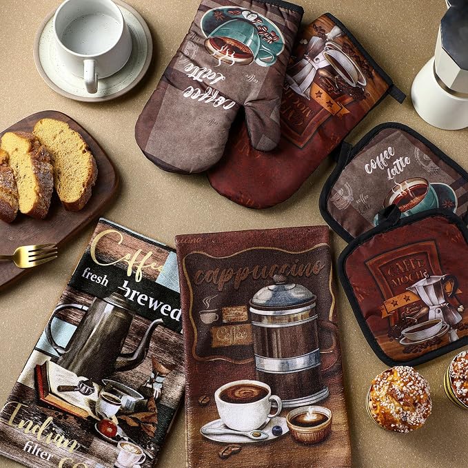 Jingmore 6 Pcs Kitchen Decor Set Accessorie Farmhouse Kitchen Towels Pot - Image 2