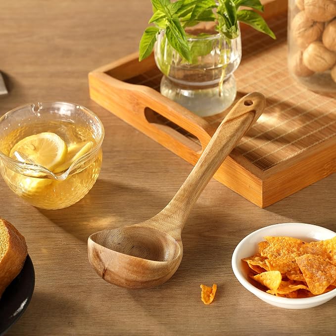 Ladle, Kaloo Teak Acacia Wooden Soup Ladle Spoons - Image 7