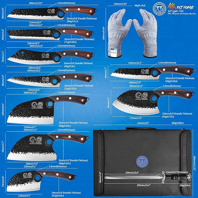 XYJ Professional Serbian Chef Knife Set - Image 2