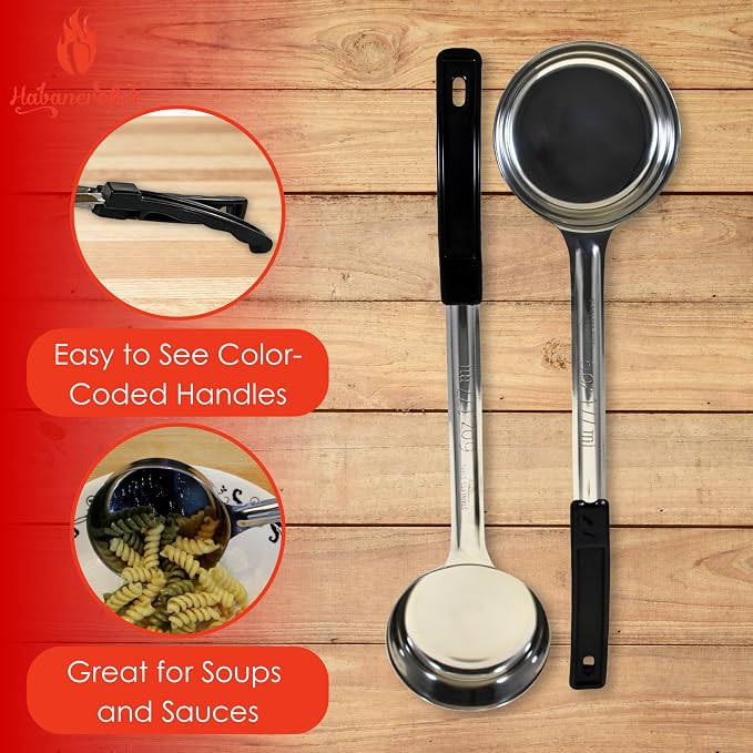 6 Ounce Solid Stainless Steel Portion Control Ladle Spoon - Image 2