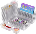 47 PCS Clear Plastic Drawer Organizer Set by Okylvve