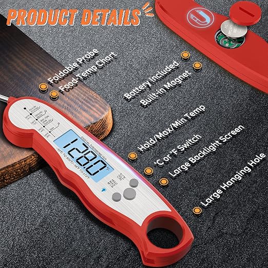 Digital Meat Thermometer, Waterproof Instant Read Food Thermometer - Image 6