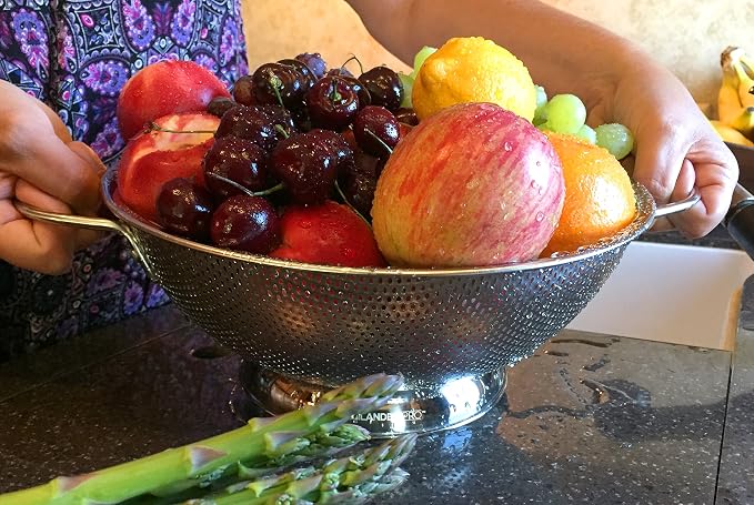 DLD Stainless Steel Micro-Perforated 5-Quart Colander - Image 3
