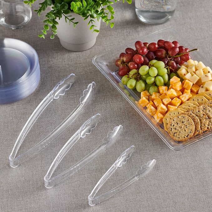 PlasticPro Clear Serving Tongs Combo Set - Image 2