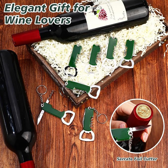 Ziliny 24 Pcs Bottle Opener Keychain Bulk Wine Bottle Beer Opener Keychain - Image 3
