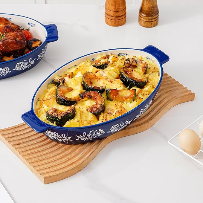 Wisenvoy Casserole Dish Baking Dish Ceramic Au Gratin Baking Dish Lasagna Pan - Image 2