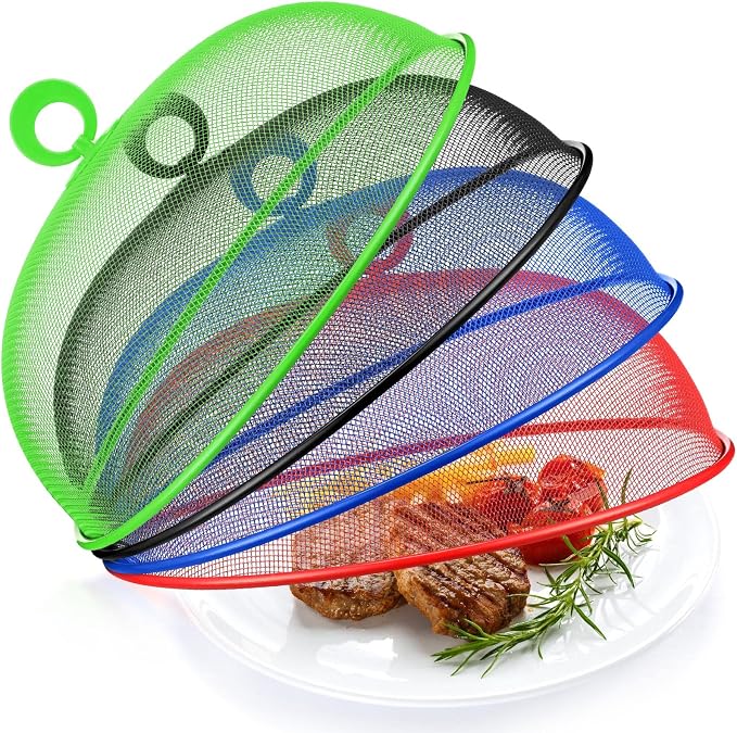 Foaincore 8 Pcs Metal Mesh Food Covers Tent Umbrella 11 Inch Outside Mesh Food by Foaincore