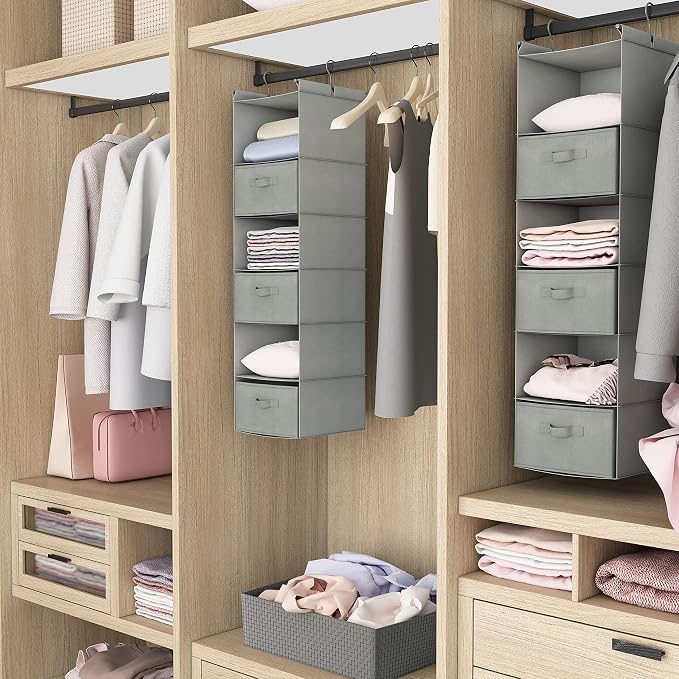 MAX Houser 6 Tier Shelf Hanging Closet Organizer, Closet Hanging Shelf - Image 7