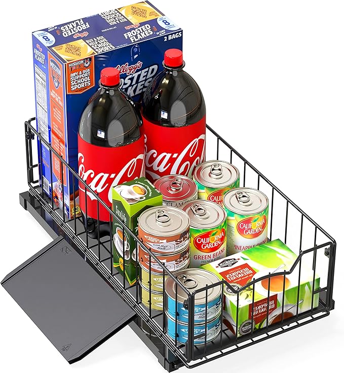 Simple Houseware Pull-Out Cabinet Sliding Basket Organizer, 17.2" D x 9.7" W x - Image 5